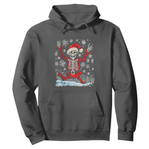 Dancing Skeleton Christmas Hoodie Snowy Xmas Night Santa TS02 Dark Heather Print Your Wear