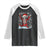 Dancing Skeleton Christmas Raglan Shirt Snowy Xmas Night Santa TS02 Black White Print Your Wear