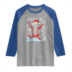 Dancing Skeleton Christmas Raglan Shirt Snowy Xmas Night Santa TS02 Sport Gray Royal Print Your Wear