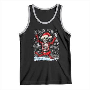 Dancing Skeleton Christmas Tank Top Snowy Xmas Night Santa TS02 Black Athletic Heather Print Your Wear