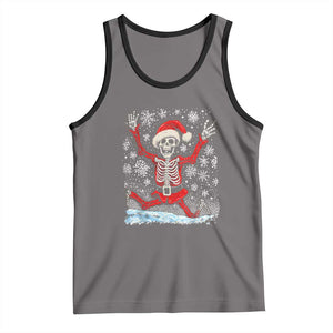 Dancing Skeleton Christmas Tank Top Snowy Xmas Night Santa TS02 Deep Heather Black Print Your Wear