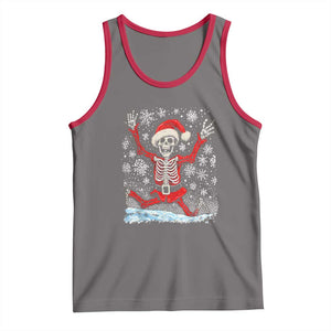 Dancing Skeleton Christmas Tank Top Snowy Xmas Night Santa TS02 Deep Heather Red Print Your Wear