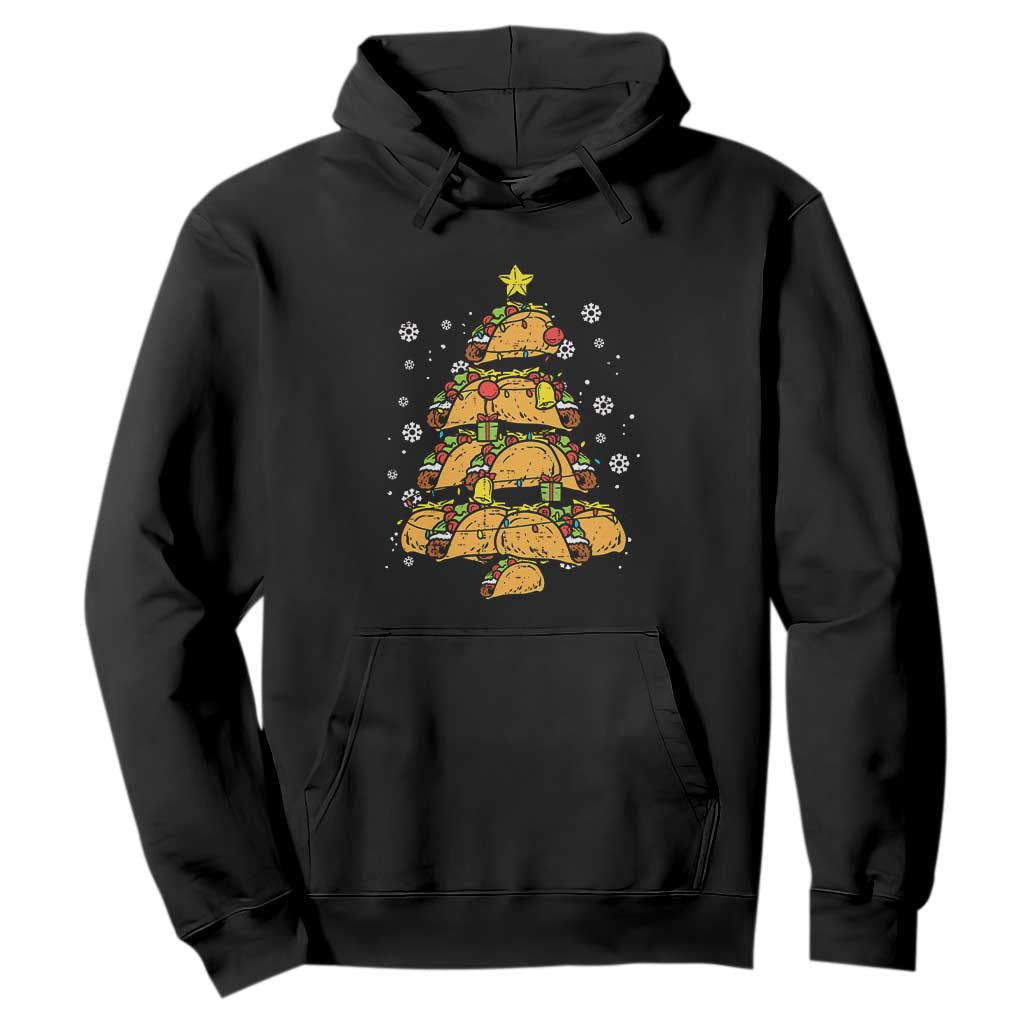 Taco Christmas Tree Hoodie Mexican Food Tacos Lover Xmas in Mexico TS02 Black Print Your Wear