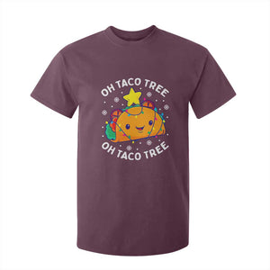 Taco Christmas Tree T Shirt For Kid Oh Taco Tree Cute Xmas Mexican Food Lover TS02 Maroon Print Your Wear
