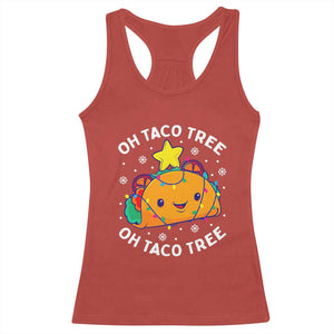Taco Christmas Tree Racerback Tank Top Oh Taco Tree Cute Xmas Mexican Food Lover TS02 Red Print Your Wear