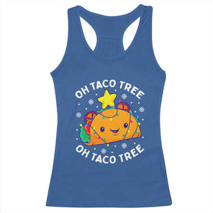 Taco Christmas Tree Racerback Tank Top Oh Taco Tree Cute Xmas Mexican Food Lover TS02 Royal Blue Print Your Wear