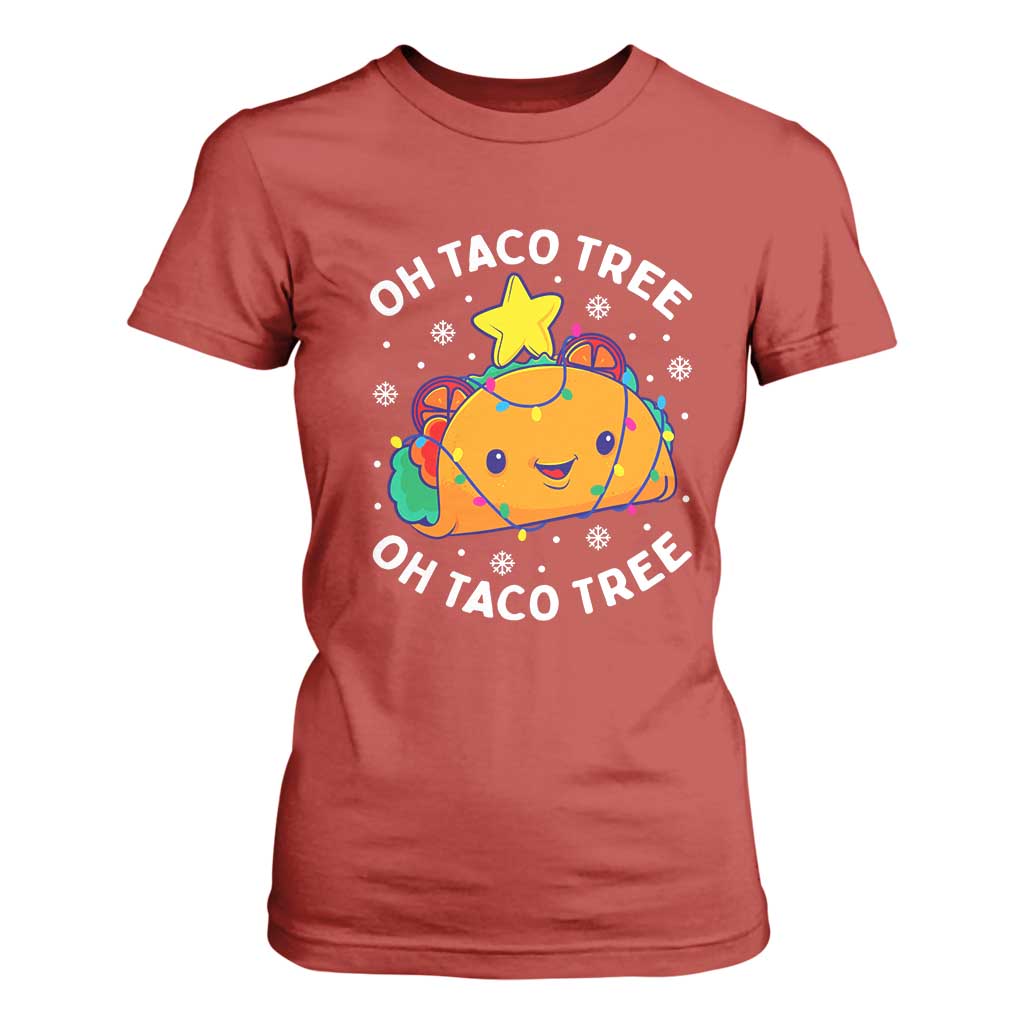 Taco Christmas Tree T Shirt For Women Oh Taco Tree Cute Xmas Mexican Food Lover TS02 Red Print Your Wear