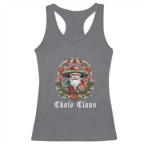 Mexican Christmas Cholo Claus Santa Racerback Tank Top Funny Xmas in Mexico Latin America TS02 Charcoal Print Your Wear