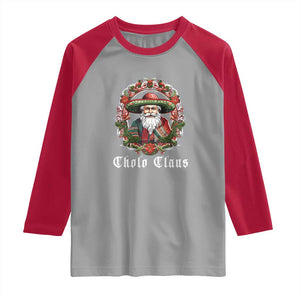 Mexican Christmas Cholo Claus Santa Raglan Shirt Funny Xmas in Mexico Latin America TS02 Sport Gray Red Print Your Wear