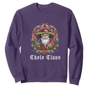 Mexican Christmas Cholo Claus Santa Sweatshirt Funny Xmas in Mexico Latin America TS02 Purple Print Your Wear