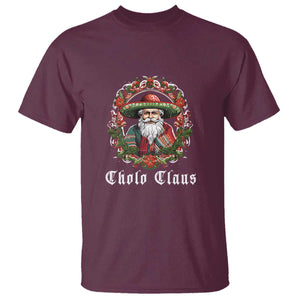 Mexican Christmas Cholo Claus Santa T Shirt Funny Xmas in Mexico Latin America TS02 Maroon Print Your Wear