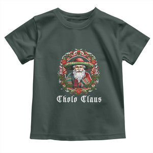 Mexican Christmas Cholo Claus Santa Toddler T Shirt Funny Xmas in Mexico Latin America TS02 Dark Forest Green Print Your Wear