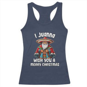 Mexican Santa Christmas Racerback Tank Top I Juanna Wish You A Merry Christmas Feliz Navidad Choco Claus TS02 Navy Print Your Wear