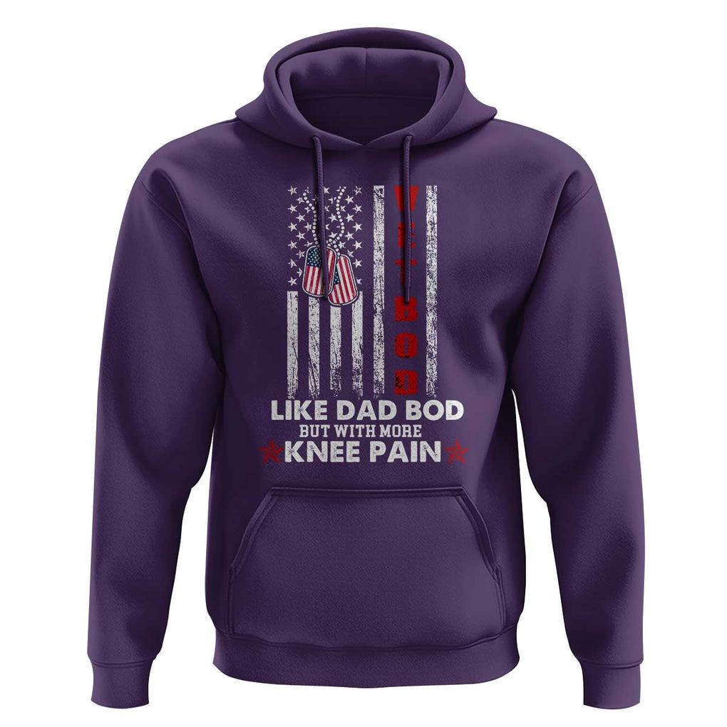 American Vetbod Hoodie Like Dad Bod But With More Knee Pain Patriotic Dog Tag US Flag TS02 Purple Print Your Wear
