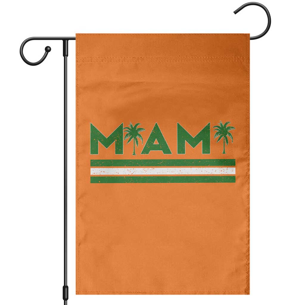 Retro Miami Palm Tree Garden Flag Vintage South Florida Pride Distressed Orange and Green TS02 Orange Print Your Wear