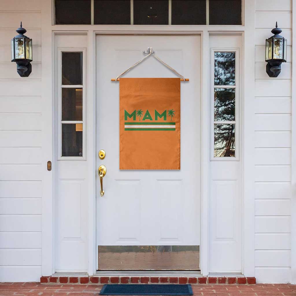Retro Miami Palm Tree Garden Flag Vintage South Florida Pride Distressed Orange and Green TS02 Print Your Wear