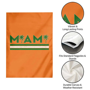 Retro Miami Palm Tree Garden Flag Vintage South Florida Pride Distressed Orange and Green TS02 Print Your Wear