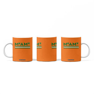 Retro Miami Palm Tree Coffee Mug Vintage South Florida Pride Distressed Orange and Green TS02 Print Your Wear