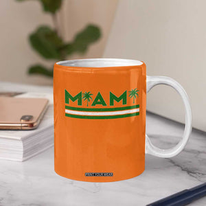Retro Miami Palm Tree Coffee Mug Vintage South Florida Pride Distressed Orange and Green TS02 Print Your Wear