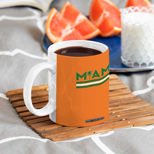 Retro Miami Palm Tree Coffee Mug Vintage South Florida Pride Distressed Orange and Green TS02 Print Your Wear