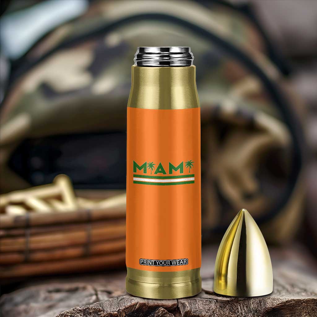 Retro Miami Palm Tree Bullet Tumbler Vintage South Florida Pride Distressed Orange and Green TS02 Print Your Wear