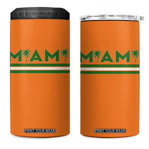 Retro Miami Palm Tree 4 in 1 Can Cooler Tumbler Vintage South Florida Pride Distressed Orange and Green TS02 One Size: 16 oz Orange Print Your Wear