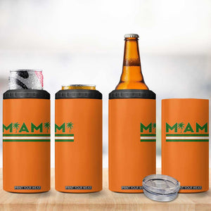 Retro Miami Palm Tree 4 in 1 Can Cooler Tumbler Vintage South Florida Pride Distressed Orange and Green TS02 Print Your Wear