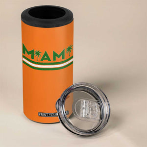 Retro Miami Palm Tree 4 in 1 Can Cooler Tumbler Vintage South Florida Pride Distressed Orange and Green TS02 Print Your Wear