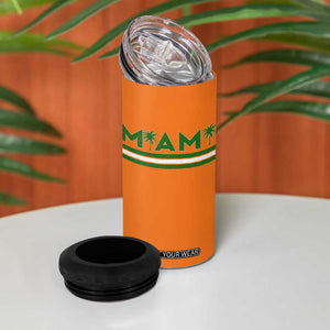 Retro Miami Palm Tree 4 in 1 Can Cooler Tumbler Vintage South Florida Pride Distressed Orange and Green TS02 Print Your Wear