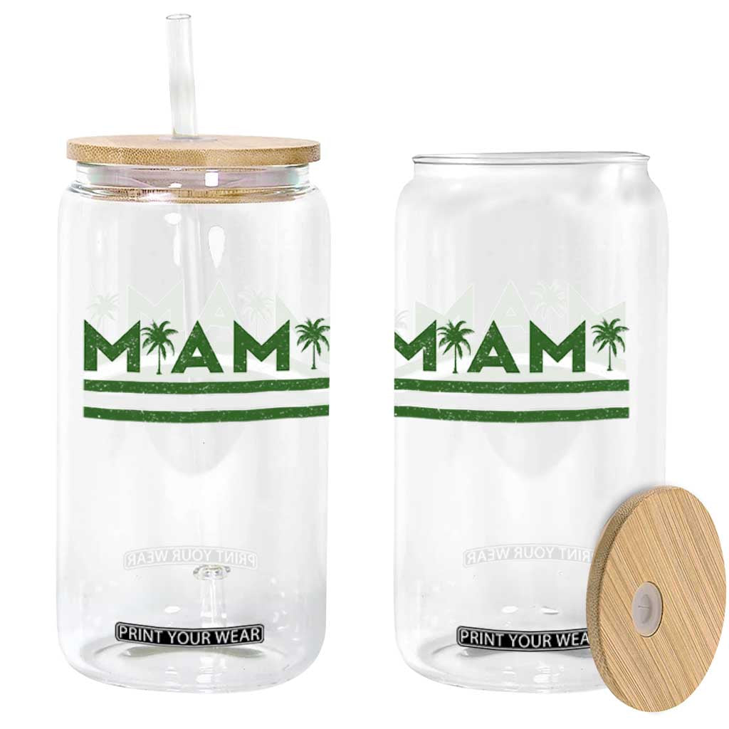 Retro Miami Palm Tree Glass Can Vintage South Florida Pride Distressed Orange and Green TS02 Print Your Wear