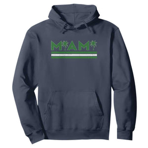 Retro Miami Palm Tree Hoodie Vintage South Florida Pride Distressed Orange and Green TS02 Navy Print Your Wear