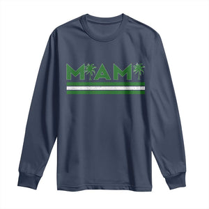 Retro Miami Palm Tree Long Sleeve Shirt Vintage South Florida Pride Distressed Orange and Green TS02 Navy Print Your Wear