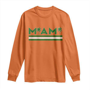 Retro Miami Palm Tree Long Sleeve Shirt Vintage South Florida Pride Distressed Orange and Green TS02 Orange Print Your Wear