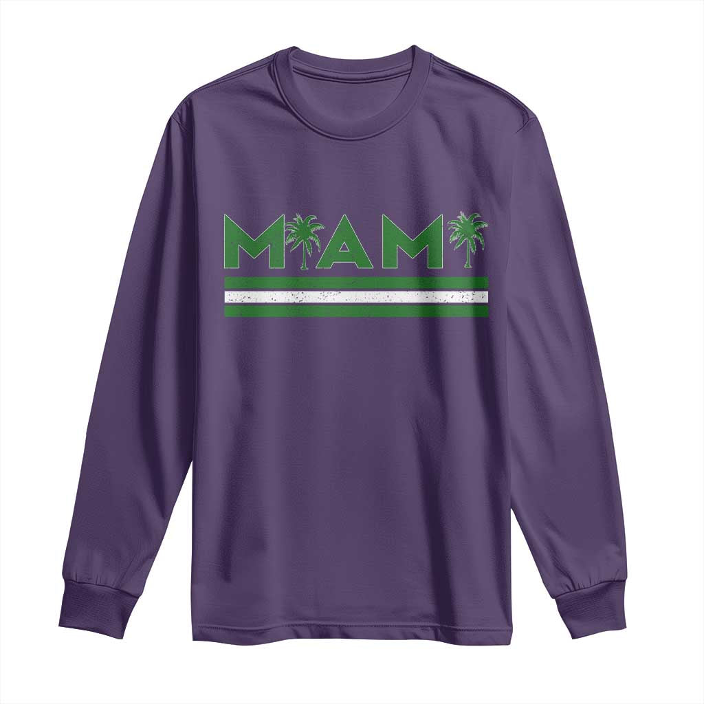 Retro Miami Palm Tree Long Sleeve Shirt Vintage South Florida Pride Distressed Orange and Green TS02 Purple Print Your Wear