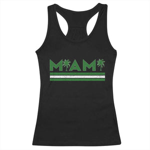 Retro Miami Palm Tree Racerback Tank Top Vintage South Florida Pride Distressed Orange and Green TS02 Black Print Your Wear