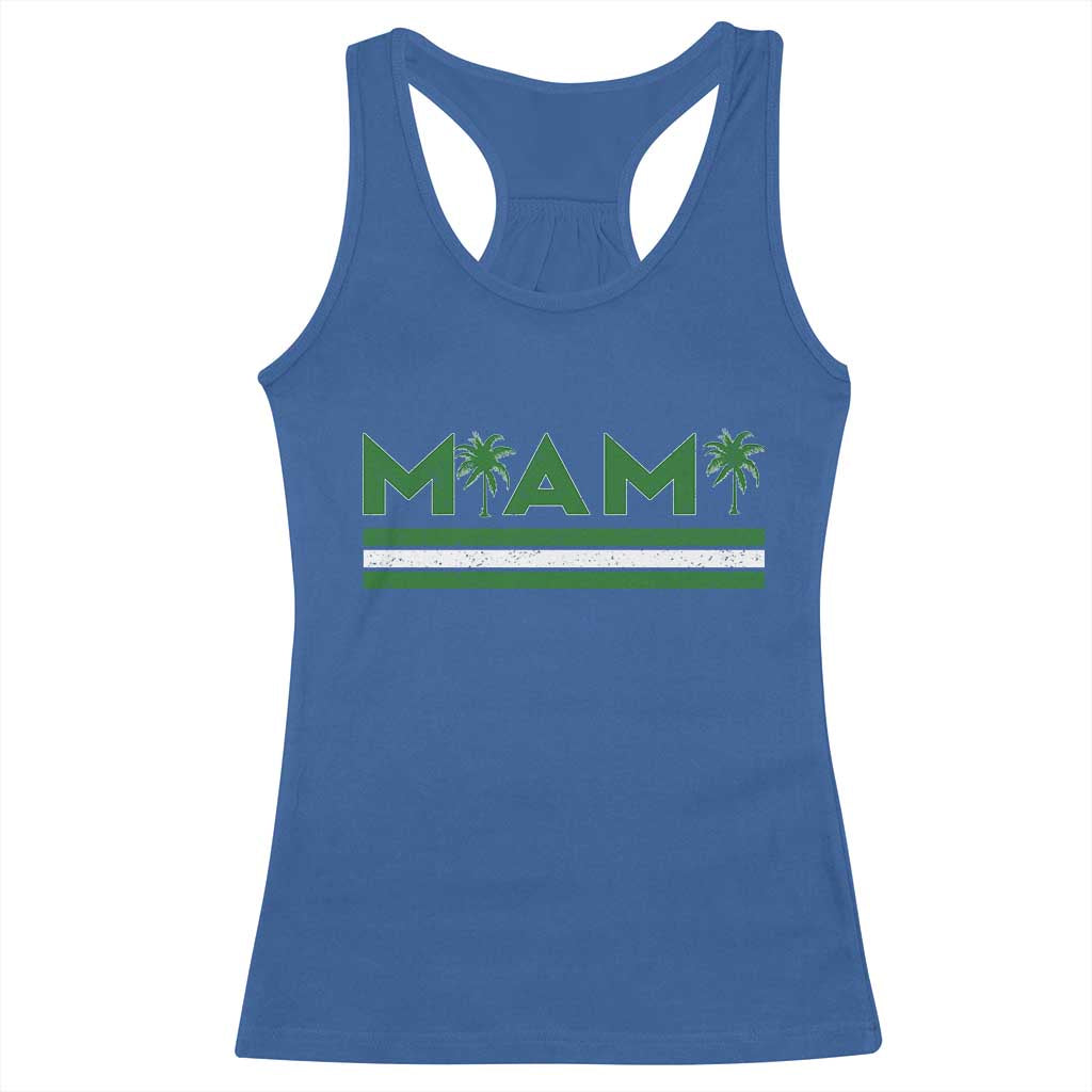 Retro Miami Palm Tree Racerback Tank Top Vintage South Florida Pride Distressed Orange and Green TS02 Royal Blue Print Your Wear