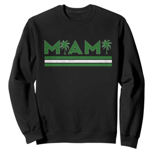 Retro Miami Palm Tree Sweatshirt Vintage South Florida Pride Distressed Orange and Green TS02 Black Print Your Wear