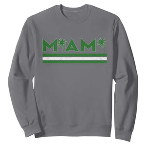 Retro Miami Palm Tree Sweatshirt Vintage South Florida Pride Distressed Orange and Green TS02 Charcoal Print Your Wear