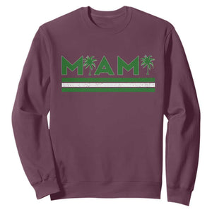 Retro Miami Palm Tree Sweatshirt Vintage South Florida Pride Distressed Orange and Green TS02 Maroon Print Your Wear