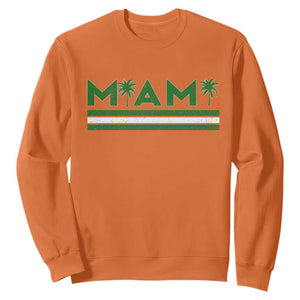 Retro Miami Palm Tree Sweatshirt Vintage South Florida Pride Distressed Orange and Green TS02 Orange Print Your Wear