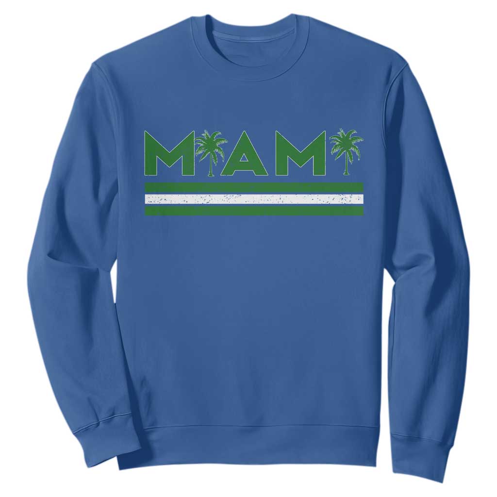Retro Miami Palm Tree Sweatshirt Vintage South Florida Pride Distressed Orange and Green TS02 Royal Blue Print Your Wear