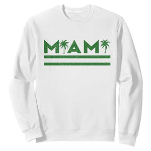 Retro Miami Palm Tree Sweatshirt Vintage South Florida Pride Distressed Orange and Green TS02 White Print Your Wear