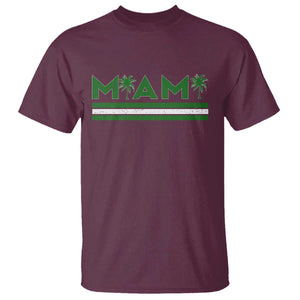 Retro Miami Palm Tree T Shirt Vintage South Florida Pride Distressed Orange and Green TS02 Maroon Print Your Wear