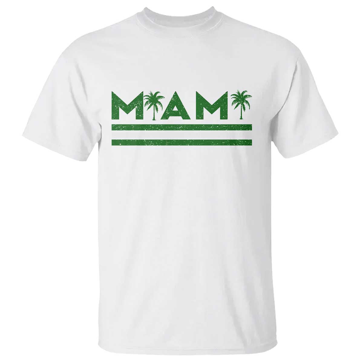 Retro Miami Palm Tree T Shirt Vintage South Florida Pride Distressed Orange and Green TS02 White Print Your Wear