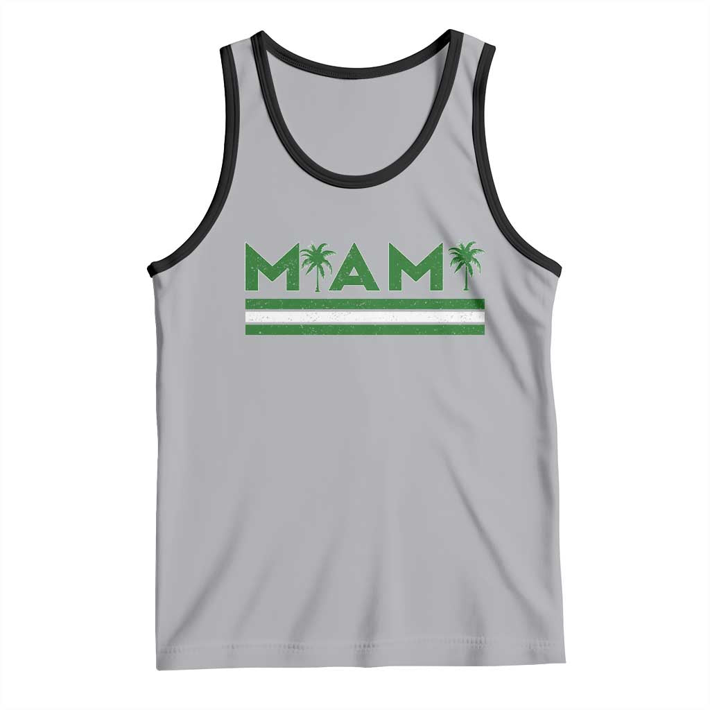 Retro Miami Palm Tree Tank Top Vintage South Florida Pride Distressed Orange and Green TS02 Athletic Heather Black Print Your Wear