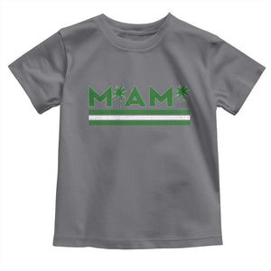 Retro Miami Palm Tree Toddler T Shirt Vintage South Florida Pride Distressed Orange and Green TS02 Charcoal Print Your Wear
