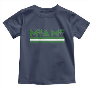Retro Miami Palm Tree Toddler T Shirt Vintage South Florida Pride Distressed Orange and Green TS02 Navy Print Your Wear