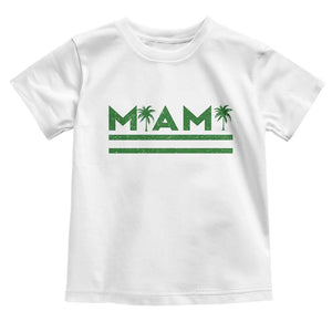 Retro Miami Palm Tree Toddler T Shirt Vintage South Florida Pride Distressed Orange and Green TS02 White Print Your Wear