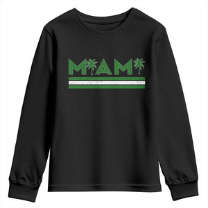 Retro Miami Palm Tree Youth Sweatshirt Vintage South Florida Pride Distressed Orange and Green TS02 Black Print Your Wear