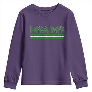 Retro Miami Palm Tree Youth Sweatshirt Vintage South Florida Pride Distressed Orange and Green TS02 Purple Print Your Wear